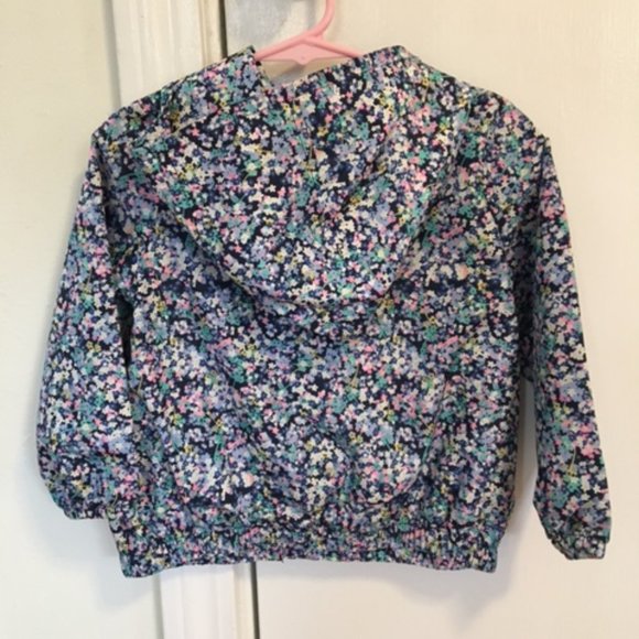 Baby Gap Blue Floral Rain Jacket Toddler 3 - Picture 2 of 3